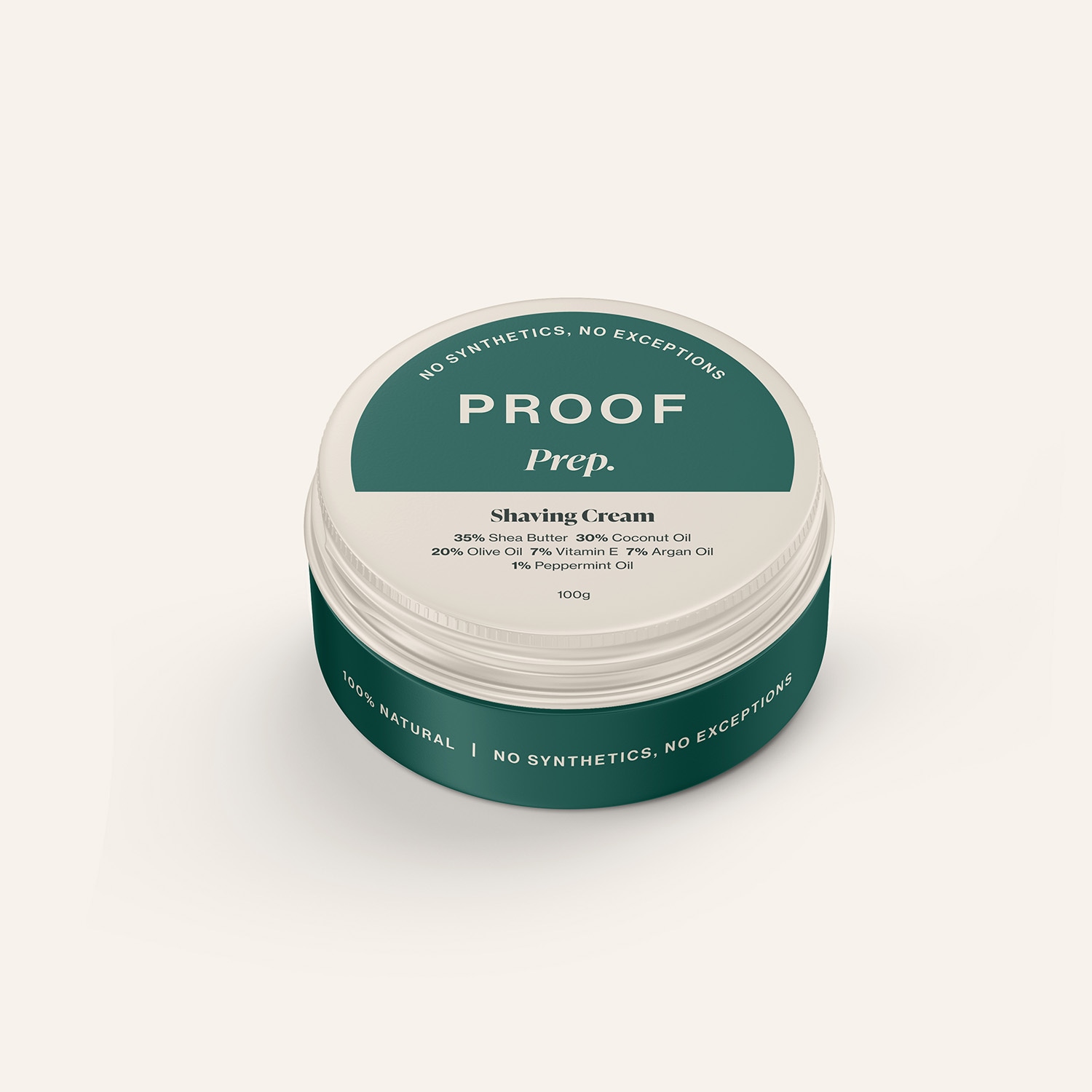 PROOF Prep Shaving Cream, green-lid 100g aluminium tin