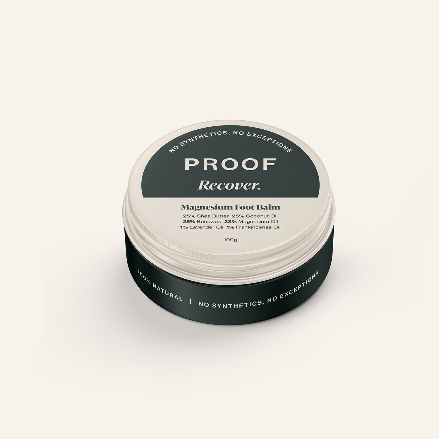 PROOF Recover Magnesium Foot Balm, slate-lid 100g aluminium tin